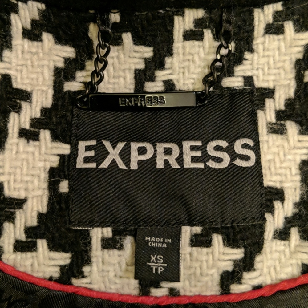 Express Mixed Pattern Swing Coat Houndstooth - image 4